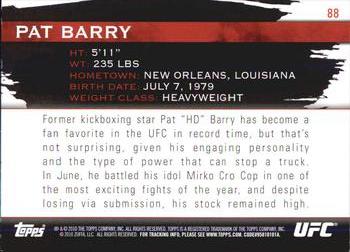2010 Topps UFC Knockout - Gold #88 Pat Barry Back