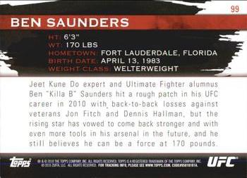2010 Topps UFC Knockout - Gold #99 Ben Saunders Back