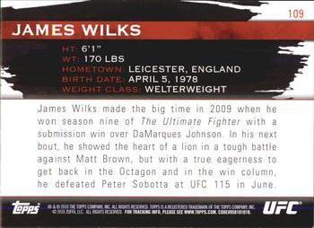 2010 Topps UFC Knockout - Gold #109 James Wilks Back