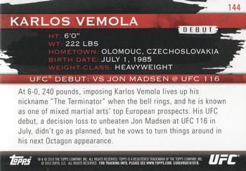 2010 Topps UFC Knockout - Gold #144 Karlos Vemola Back