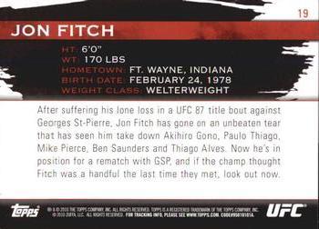 2010 Topps UFC Knockout - Green #19 Jon Fitch Back
