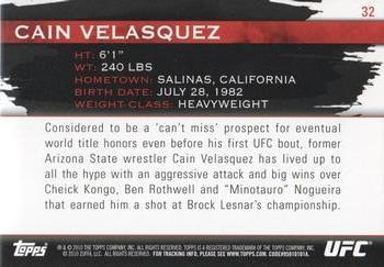2010 Topps UFC Knockout - Green #32 Cain Velasquez Back