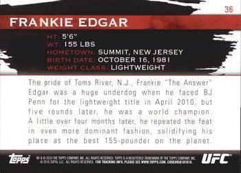 2010 Topps UFC Knockout - Green #36 Frankie Edgar Back
