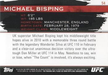 2010 Topps UFC Knockout - Green #54 Michael Bisping Back