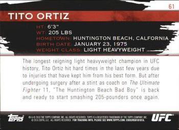 2010 Topps UFC Knockout - Green #61 Tito Ortiz Back