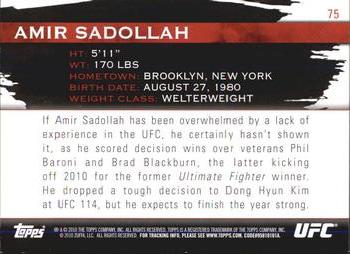 2010 Topps UFC Knockout - Green #75 Amir Sadollah Back