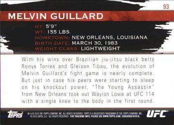 2010 Topps UFC Knockout - Green #93 Melvin Guillard Back