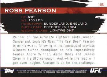 2010 Topps UFC Knockout - Green #108 Ross Pearson Back