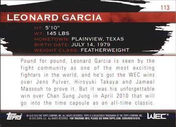 2010 Topps UFC Knockout - Green #113 Leonard Garcia Back