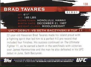 2010 Topps UFC Knockout - Green #138 Brad Tavares Back