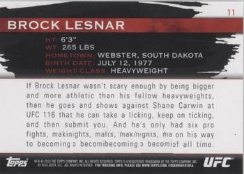 2010 Topps UFC Knockout - Green #11 Brock Lesnar Back