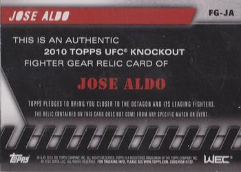 2010 Topps UFC Knockout - Fighter Gear Relic #FG-­JA Jose Aldo Back