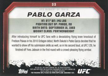 2011 Topps UFC Moment of Truth - Gold #33 Pablo Garza Back