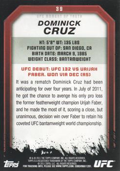 2011 Topps UFC Moment of Truth - Gold #39 Dominick Cruz Back