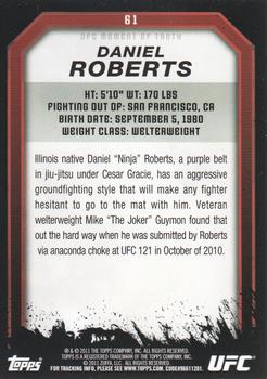 2011 Topps UFC Moment of Truth - Gold #61 Daniel Roberts Back