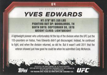 2011 Topps UFC Moment of Truth - Gold #64 Yves Edwards Back