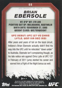 2011 Topps UFC Moment of Truth - Gold #66 Brian Ebersole Back