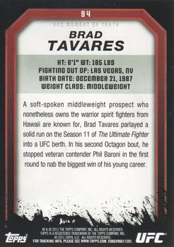 2011 Topps UFC Moment of Truth - Gold #94 Brad Tavares Back
