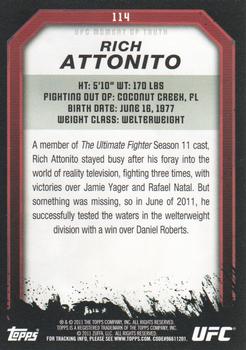 2011 Topps UFC Moment of Truth - Gold #114 Rich Attonito Back