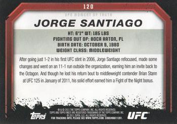 2011 Topps UFC Moment of Truth - Gold #120 Jorge Santiago Back