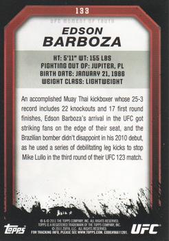 2011 Topps UFC Moment of Truth - Gold #133 Edson Barboza Back
