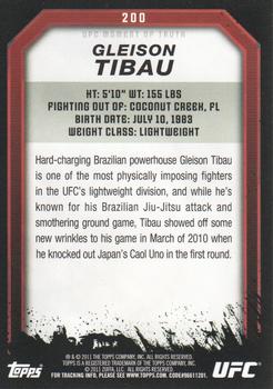 2011 Topps UFC Moment of Truth - Gold #200 Gleison Tibau Back