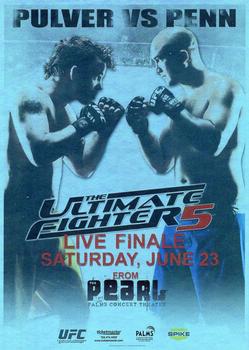 2011 Topps UFC Moment of Truth - Fight Poster Review #FPR-TUF5 TUF 5 Finale Team Penn vs. Team Pulver Front
