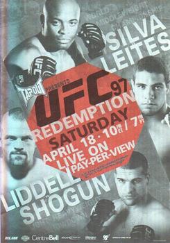 2011 Topps UFC Moment of Truth - Fight Poster Review #FPR-UFC97 UFC 97 Redemption Front