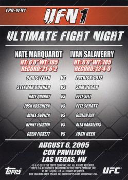 2011 Topps UFC Moment of Truth - Fight Poster Review #FPR-UFN1 UFN 1 Ultimate Fight Night Back