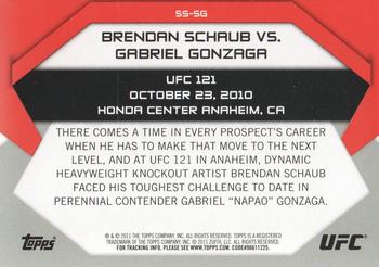 2011 Topps UFC Moment of Truth - Showdown Shots Duals #SS-SG Brendan Schaub / Gabriel Gonzaga Back