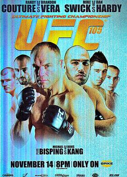 2010 Topps UFC - Fight Poster Review #FPR-UFC105 UFC 105 / Randy Couture / Brandon Vera / Mike Swick / Dan Hardy / Michael Bisping / Denis Kang Front