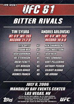 2010 Topps UFC - Fight Poster Review #FPR-UFC61 UFC 61 / Tim Sylvia / Andrei Arlovski / Tito Ortiz / Ken Shamrock Back