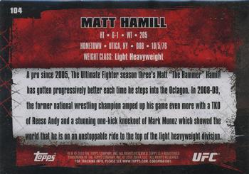 2010 Topps UFC - Ultimate Gear Relic Red #UG-MH Matt Hamill Back