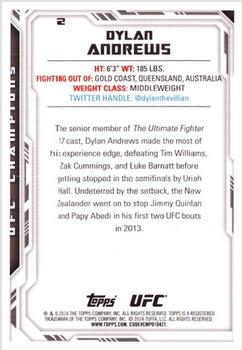 2014 Topps UFC Champions #2 Dylan Andrews Back