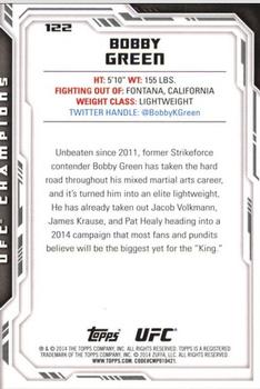 2014 Topps UFC Champions #122 Bobby Green Back