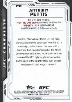 2014 Topps UFC Champions #28 Anthony Pettis Back