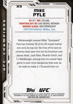 2014 Topps UFC Champions #33 Mike Pyle Back