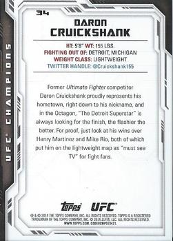 2014 Topps UFC Champions #34 Daron Cruickshank Back