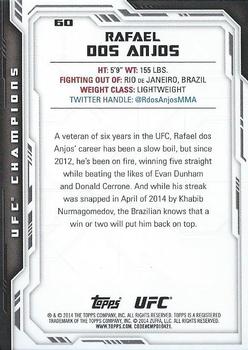 2014 Topps UFC Champions #60 Rafael dos Anjos Back