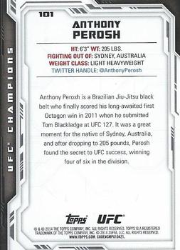 2014 Topps UFC Champions #101 Anthony Perosh Back