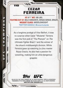2014 Topps UFC Champions #110 Cezar Ferreira Back