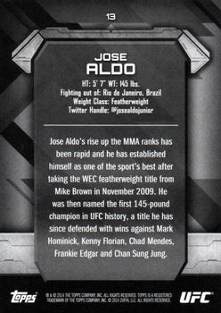 2014 Topps UFC Knockout - Gold #13 Jose Aldo Back
