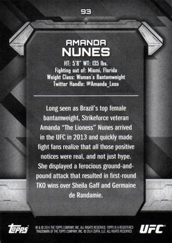 2014 Topps UFC Knockout - Gold #93 Amanda Nunes Back