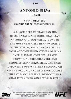 2014 Topps UFC Bloodlines #136 Antonio Silva Back