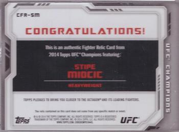 2014 Topps UFC Champions - Fighter Relics #CFR-SM Stipe Miocic Back