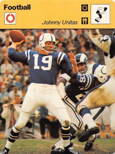 1977-79 Sportscaster Series 1 #01-15 Johnny Unitas Front