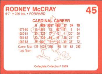 1989-90 Collegiate Collection Louisville Cardinals #45 Rodney McCray Back