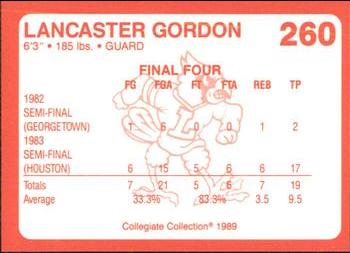 1989-90 Collegiate Collection Louisville Cardinals #260 Lancaster Gordon Back