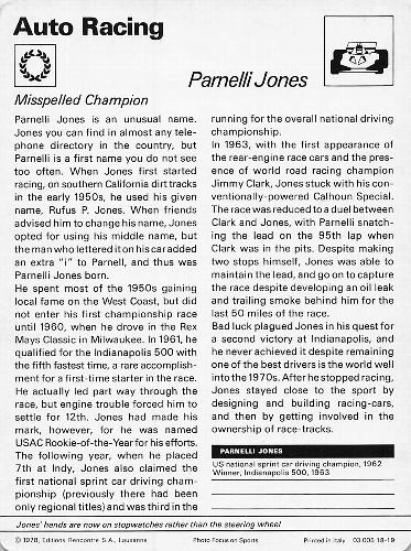 1977-79 Sportscaster Series 18 #18-19 Parnelli Jones Back