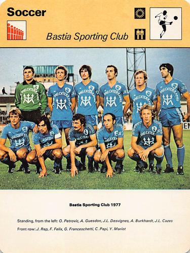 1977-79 Sportscaster Series 39 #39-19 Bastia Sporting Club Front